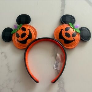 Halloween Mickey Pumpkin Ears Headband - Orange and Black